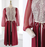 70s Edwardian Bustle Midi Dress