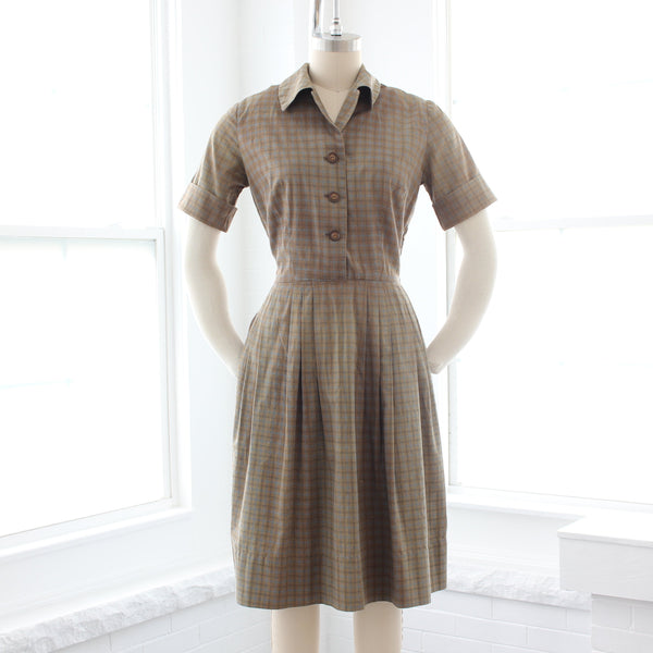 50s Plaid Chore Dress