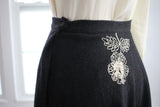 50s Embroidered Wool Skirt