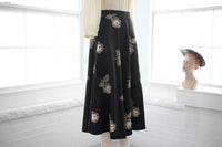 50s Embroidered Wool Skirt