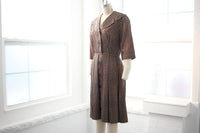 40s Plaid Shirtwaist Dress