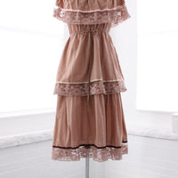 70s Young Edwardian Lace Dress