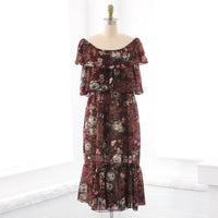 70s Floral Sheer Peasant Dress