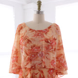 70s Floral Cape Dress