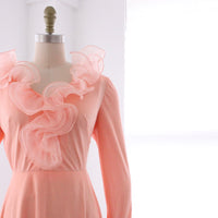 60s Ruffle Collar Maxi Dress