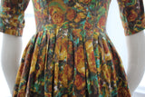 50s Abstract Floral Dress
