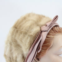 50s Rabbit Fur Pillbox Hat