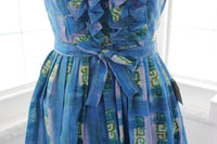 60s NOS Sleeveless Ruffle Dress