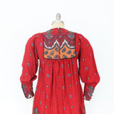 70s Paisley Peasant Dress