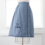 70s Chambray Cat Wrap Skirt
