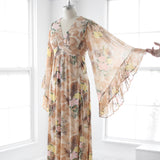 70s Angel Sleeve Maxi Dress