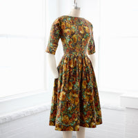 50s Abstract Floral Dress