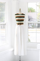 70s Woven Belted Maxi Dress