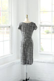 60s Grey Crosshatch Sheath Dress