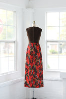 60s Cowl Neck Psychedelic Floral Maxi