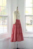 80s Gingham Western Ruffle Skirt
