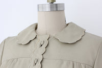 60s Cream Leather Shift Dress