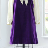 60s Velvet Jumper Overall Dress