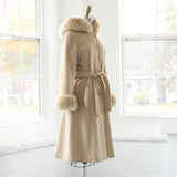 50s Wool Princess Coat Faux Fur Parka