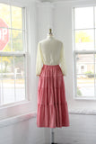 80s Gingham Western Ruffle Skirt