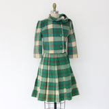 50s Mohair Plaid Skirt Suit Set Wool