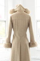 50s Wool Princess Coat Faux Fur Parka