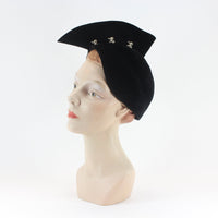 40s Velvet Tilt Hat